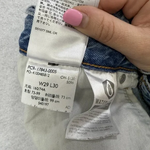 Levis Premium Loose Straight Jeans Mens 29x30 Blue Denim Waterless Relaxed Fit - Picture 14 of 15